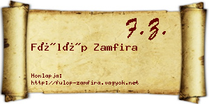 Fülöp Zamfira névjegykártya